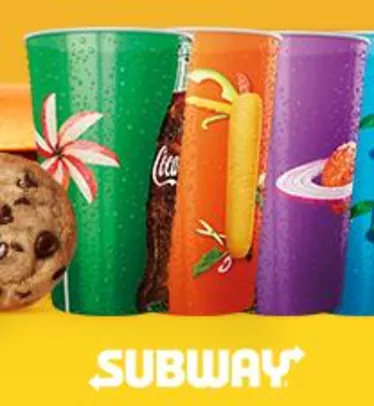 Ganhe um copo colecionável Coca-Cola na compra de um combo com Sub Premium no Subway