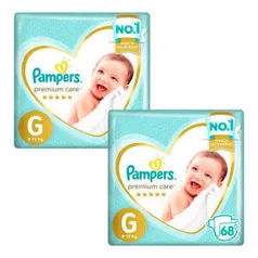 Fralda Pampers Premium care/ Pants - 40% de desconto na 2° unidade