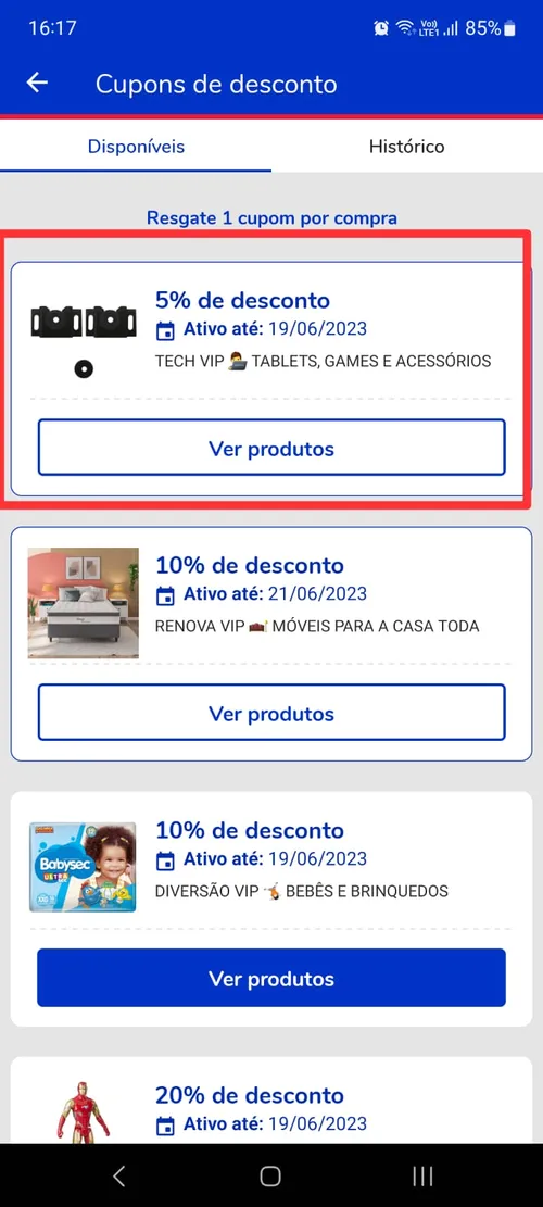 Imagem na descrição da promoção