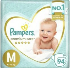 Pampers Premium care 94 unidades tamanho M - 67,42