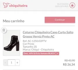 Cupom 45 % off em sapatos na Chiquiteira