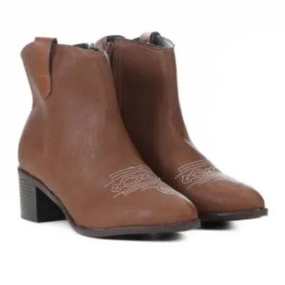 Bota Country Beira Rio Pesponto Feminina - Caramelo | R$18