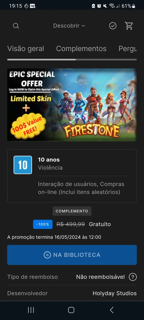 Imagen na descrição da promoção