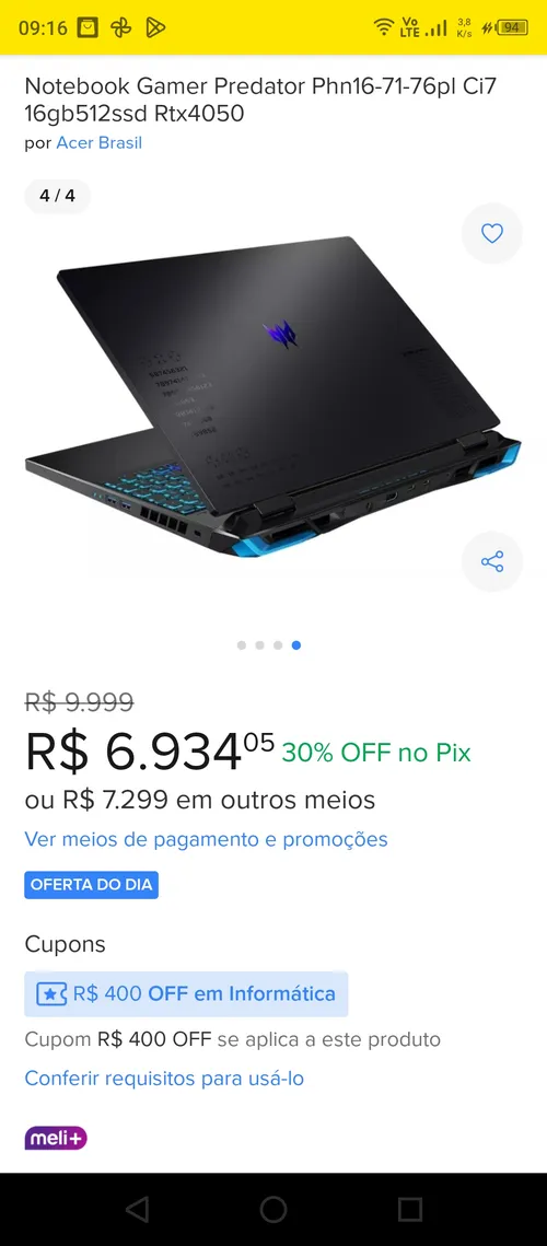 Imagem na descrição da promoção