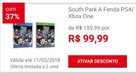 [APP AMERICANAS] South Park A Fenda que Abunda Força PS4/XBox One - Retirada na Loja