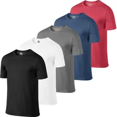 Kit 5 Camisetas Masculinas Plus Size Lisa Poliéster Premium 