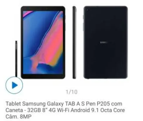 Saindo por R$ 1267: [Clube Da Lu] Tablet Samsung Galaxy TAB A S Pen P205 com Caneta | R$1.267 | Pelando