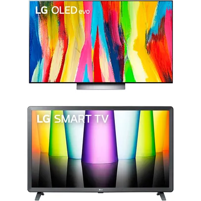 Smart Tv LG 55 4k OLED55C2 Evo 120hz G-sync Freesync 4x Hdmi + Smart Tv LG 32 Full HD 32LQ620 Wi-Fi Bluetooth