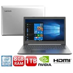 Notebook Lenovo Ideapad 330 i5-8250U 8GB 1TB GeForce MX150 2GB Tela 15.6” - R$ 2339