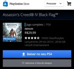 Assassin's Creed IV: Black Flag - R$30