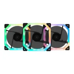 KIT VENTOINHAS MANCER VENTUS RGB 3X120MM + CONTROLADORA, MCR-VTRGB-01 | R$ 129