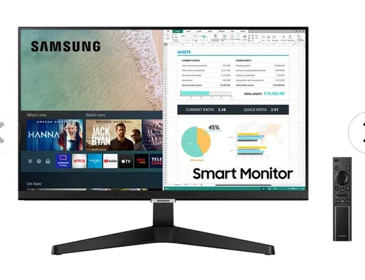 (Samsung VIP) Smart Monitor Samsung 24" FHD, Tizen™, Tap View, HDMI, Bluetooth, HDR, M5 Preto