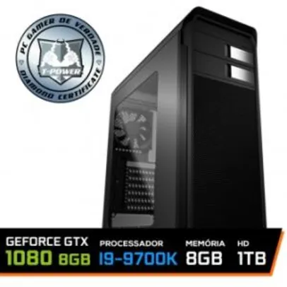 PC GAMER T-POWER SPECIAL EDITION INTEL I7 9700K / GEFORCE GTX 1080 8GB / DDR4 8GB / HD 1TB / 600W - R$6838