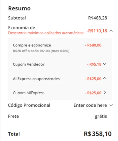 Imagem na descrição da promoção