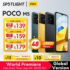 Smartphone POCO M5 Global Version 64GB/128GB NFC MTK G99 Octa Core