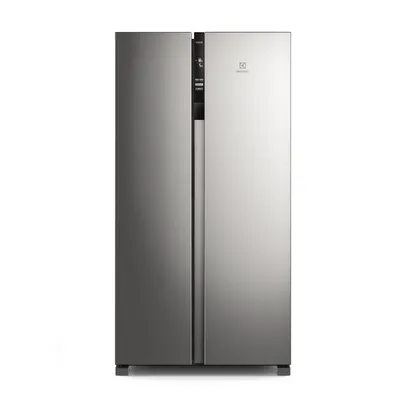 Geladeira Electrolux Frost Free Inverter 435L Efficient com AutoSense Side by Side cor Inox Look (IS4S) - 127V