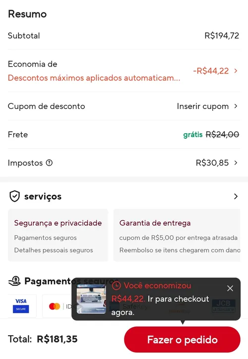 Imagem na descrição da promoção