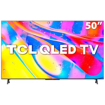 Smart TV QLED 50" 4K TCL Google TV 50C725 UHD, Dolby Vision Atmos, HDR10+, Dual Band, Comando de voz