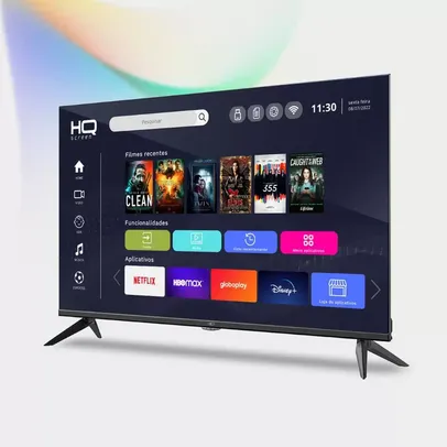 Smart TV LED 32" HQ HD com Conversor Digital Externo 3 HDMI 2 USB WI-FI Android 11 Design Slim