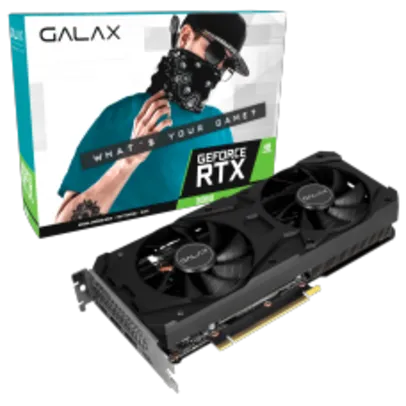 Placa de Vídeo Galax NVIDIA GeForce RTX 3060 (1-Click OC), LHR, 12GB, GDDR6, DLSS, Ray Tracing, 36NOL7MD1VOC