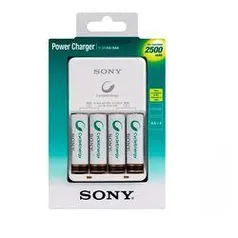 Carregador De Pilhas Recarregaveis Sony Com 4 Pilhas Multi-uso Premium Inclusas 2500mah