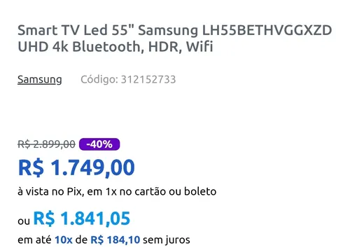 Imagem na descrição da promoção