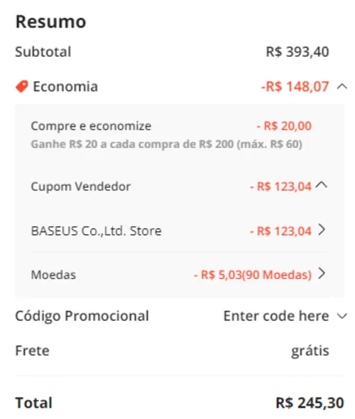 Imagem na descrição da promoção