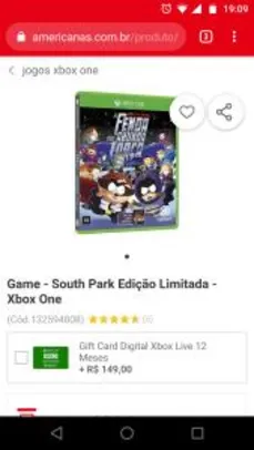 Saindo por R$ 40: [R$28 com AME] Game - South Park Edição Limitada - Xbox One | R$40 | Pelando