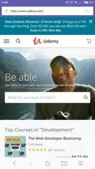 Cursos em promoção para novos alunos na Udemy - R$24