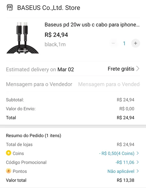 Imagem na descrição da promoção