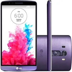 [AME R$490]Smartphone LG G3 Desbloqueado Vivo Android 4.4 Tela 5.5 16GB 4G 13MP - Roxo