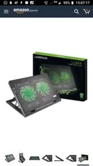 [Entrega Prime] Cooler Para Notebook Warrior Power Gamer Led Verde Luminoso - AC267