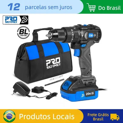 [NO BRASIL] Prostormer Broca ge martelo 20V, Chave de fenda elétrica