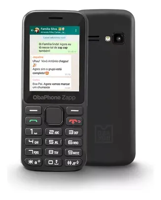 Celular de barrinha ObaZapp II 3G com WhatsApp 4GB 512MB RAM Obabox - OB057