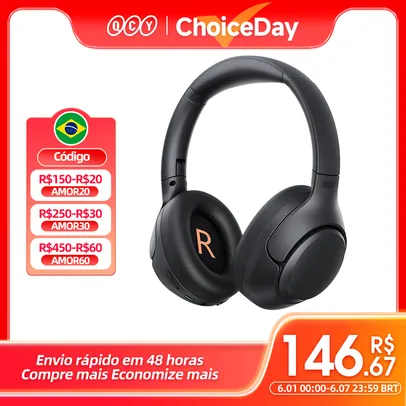 [Impostos Inclusos] QCY H3 ANC Headphones sem fios, Bluetooth 5.4, Hi Res Audio, Over Ear Head