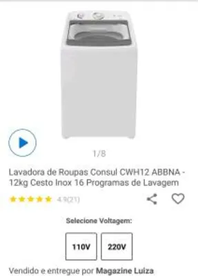 Máquina de lavar Consul - R$1.099