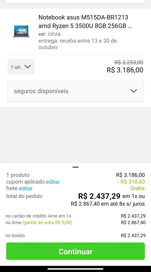 Imagem na descrição da promoção