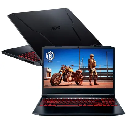 Foto do produto Notebook Gamer Acer Nitro 5 Core i5-11400H 8GB 512GB SSD Tela 15.6 IPS Full HD 144Hz Linux Gutta AN515-57-57XQ