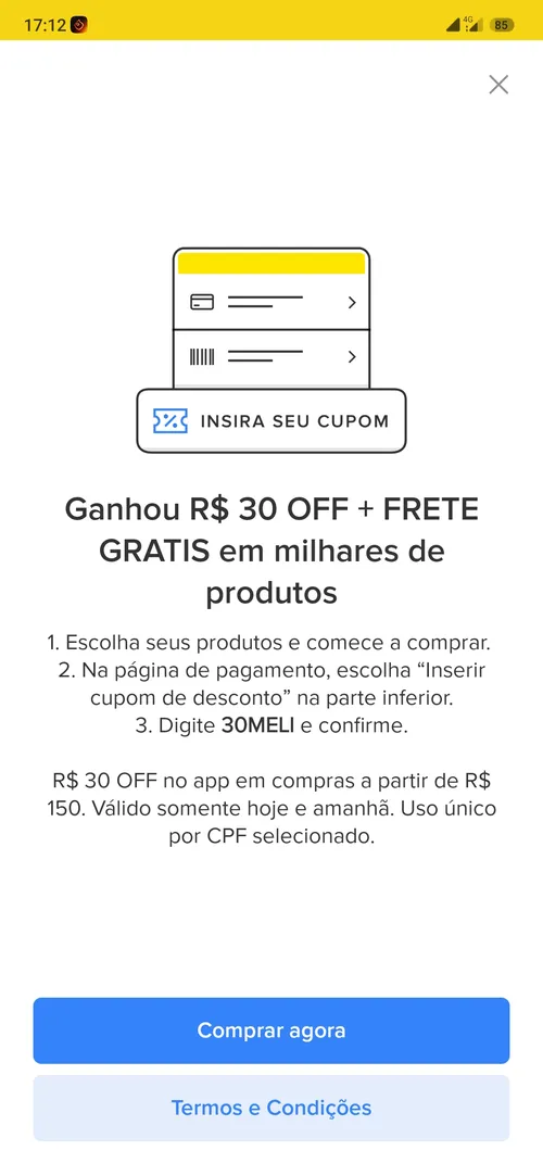 Imagem na descrição da promoção