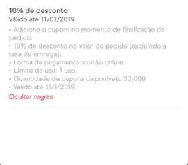 10% OFF no Ifood [Usuários selecionados]