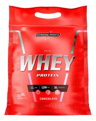 Suplemento em pó Integralmédica proteínas Nutri Whey Protein sabor chocolate em sachê de 900g