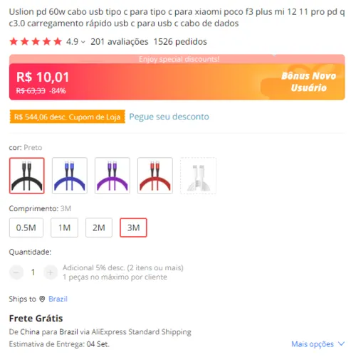 Imagem na descrição da promoção