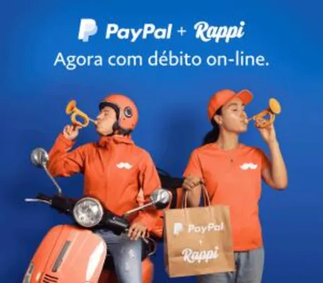 R$30 OFF na sua 3a compra no Rappi usando o cartão de débito pelo PayPal*