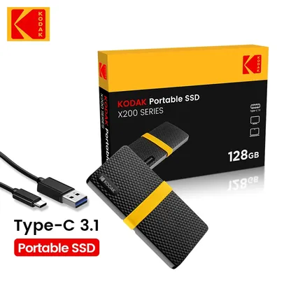 [Com Taxa/Gpay R$100] Ssd Externo Portátil Kodak X200 128GB