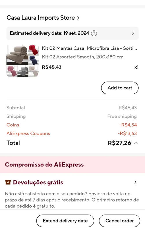 Imagem na descrição da promoção