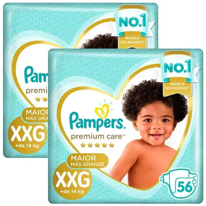 Fralda Pampers Premium Care Jumbo XXG - 112 Unidades