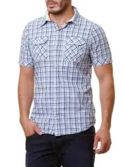 [Uselets] CAMISA USINA JEANS DE MANGA CURTA E ESTAMPA XADREZ por R$ 45