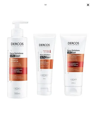 Vichy Dercos Kera Solutions Kit - Shampoo + Condicionador + Leave In | R$175
