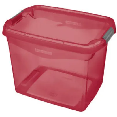 Caixa Organizadora Plástico Vermelho 23,1x22,8x31,8cm 11L Sanremo | R$21