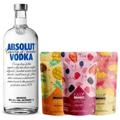 Kit Absolut 1L com 3 Sachês de Frutas Easy Drinks